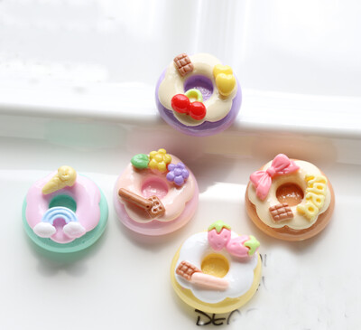 10 бр./лот Kawaii Сладка поничка Кабошони с плосък гръб от смола Scrapbooking Направи си сам бижута Занаяти Декорация Аксесоари