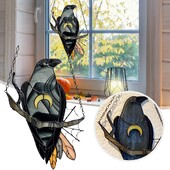 Хелоуин Мистерия Врана Спалня Всекидневна Модерен декор на стена Външна тераса Черен декор на стена Птици Витражи