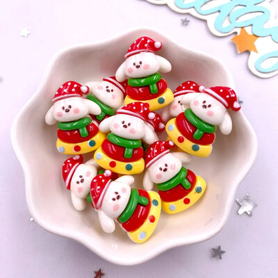 10 tk Vaigu värviline jõulupuu pärg Jänes karu hirv lameda seljaga kivi multifilm jõulukujuke väljalõigete album DIY Decor Käsitöö