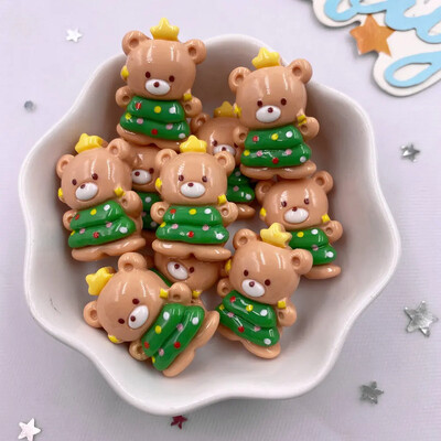 10 tk Vaigu värviline jõulupuu pärg Jänes karu hirv lameda seljaga kivi multifilm jõulukujuke väljalõigete album DIY Decor Käsitöö