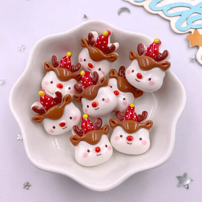 10 tk Vaigu värviline jõulupuu pärg Jänes karu hirv lameda seljaga kivi multifilm jõulukujuke väljalõigete album DIY Decor Käsitöö