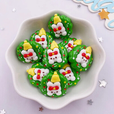 10 tk Vaigu värviline jõulupuu pärg Jänes karu hirv lameda seljaga kivi multifilm jõulukujuke väljalõigete album DIY Decor Käsitöö