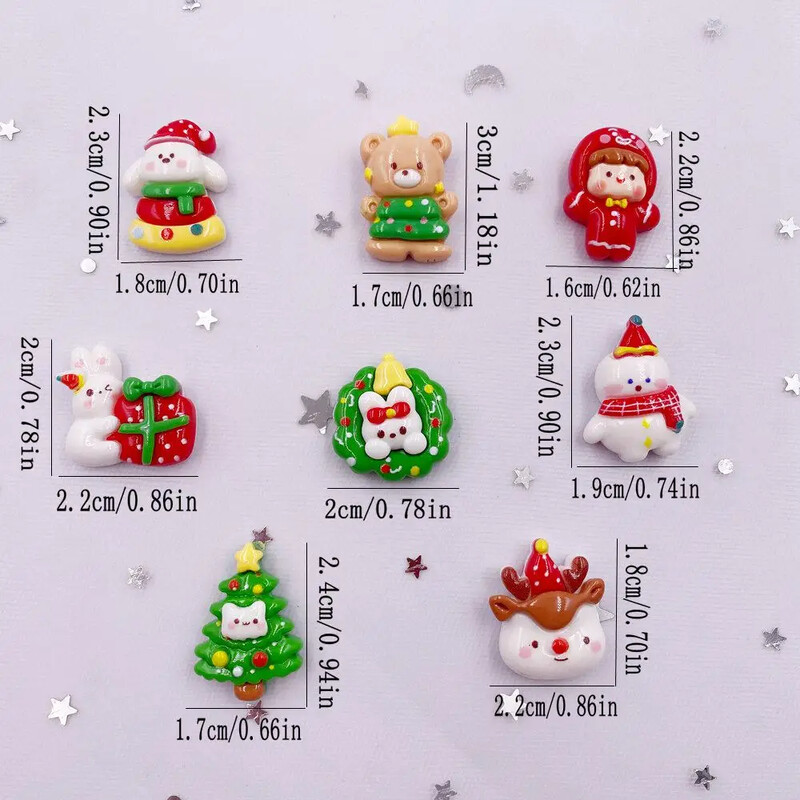 10 tk Vaigu värviline jõulupuu pärg Jänes karu hirv lameda seljaga kivi multifilm jõulukujuke väljalõigete album DIY Decor Käsitöö