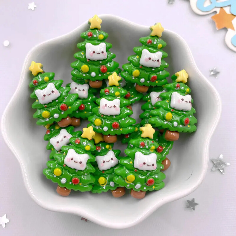 10 tk Vaigu värviline jõulupuu pärg Jänes karu hirv lameda seljaga kivi multifilm jõulukujuke väljalõigete album DIY Decor Käsitöö