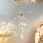 Κρεμαστό κρεμαστό κρεμαστό κρύσταλλο Sun Catcher Prism Κρεμαστό κουδούνι ανέμου για το νέο έτος Sun Catcher Sunlight Refraction Rainbow Διακόσμηση σπιτιού