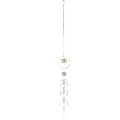 Κρεμαστό κρεμαστό κρεμαστό κρύσταλλο Sun Catcher Prism Κρεμαστό κουδούνι ανέμου για το νέο έτος Sun Catcher Sunlight Refraction Rainbow Διακόσμηση σπιτιού