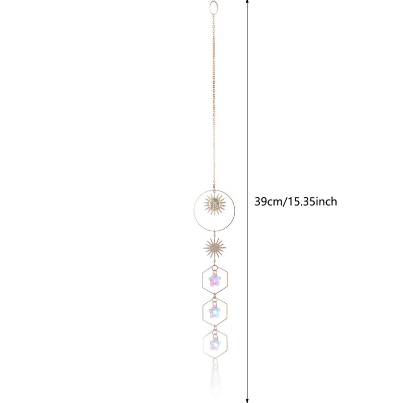 Κρεμαστό κρεμαστό κρεμαστό κρύσταλλο Sun Catcher Prism Κρεμαστό κουδούνι ανέμου για το νέο έτος Sun Catcher Sunlight Refraction Rainbow Διακόσμηση σπιτιού