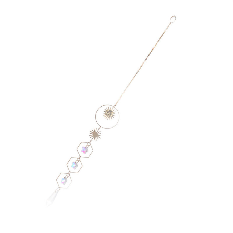 Κρεμαστό κρεμαστό κρεμαστό κρύσταλλο Sun Catcher Prism Κρεμαστό κουδούνι ανέμου για το νέο έτος Sun Catcher Sunlight Refraction Rainbow Διακόσμηση σπιτιού