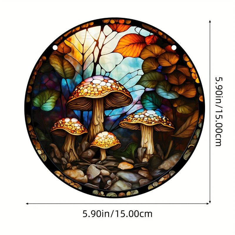 Τρισδιάστατο κρεμαστό παράθυρο με μανιτάρια Διακόσμηση σπιτιού Suncatcher Ακρυλικά Τέχνες Διακόσμηση πόρτας δωματίου Πινακίδα τοίχου Κηπευτικά στολίδια