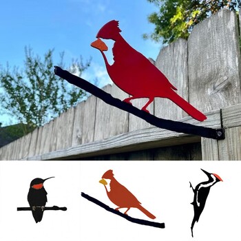 Elegante Tuin Stake Ontwerp Pileated Vogel Roestige Metalen Silhouet Tuin Vogel Decor Silhouet Gazon Boom Metalen Decoratie Roes