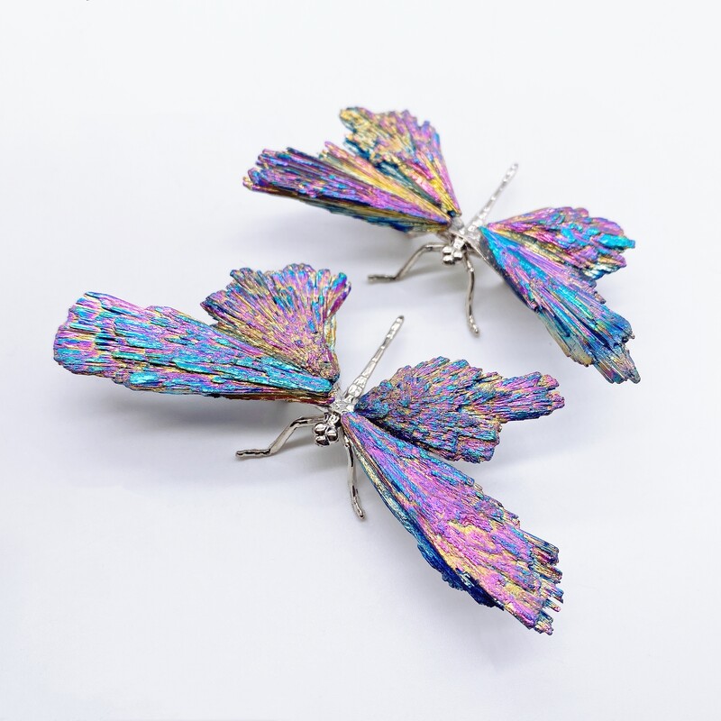 1 τεμ. Φυσική πολύχρωμη τουρμαλίνη Ηλεκτροφυτευμένη λιβελλούλη χειροποίητη διακόσμηση Ρέικι Θεραπευτική Δώρο Τσάκρα για το σπίτι