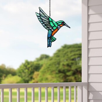 Bird Suncatcher Stained Bird Sun Catcher Home Garden Party Decoration Външна градина Suncatcher For Hummingbird Lovers Window