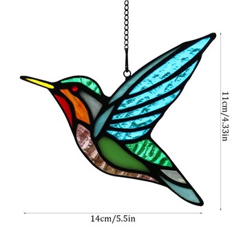 Bird Suncatcher Stained Bird Sun Catcher Home Garden Party Decoration Външна градина Suncatcher For Hummingbird Lovers Window