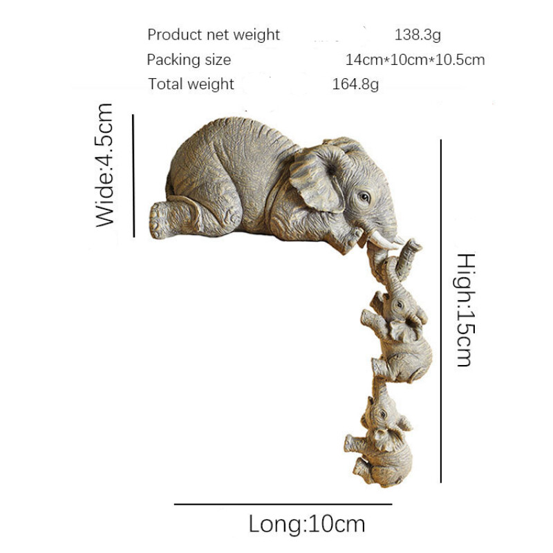 Kolm elevanti Ema ja laps Vaigust aianduskaunistused Elevandi rippuvad käsitööd Kunstiteosed välihoovis skulptuur