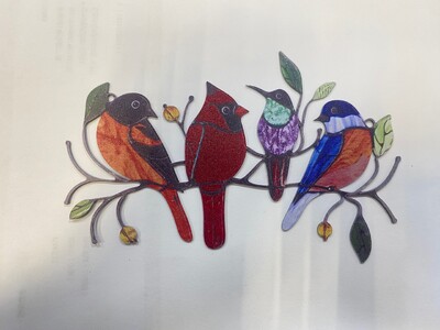 Uues stiilis rauast metallist vitraažid linnuakende riputused vitraažakende riidepuu linnumaja dekoratsioonid Dropshipping