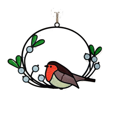 Uues stiilis rauast metallist vitraažid linnuakende riputused vitraažakende riidepuu linnumaja dekoratsioonid Dropshipping