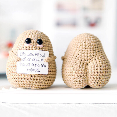 Προσωποποιημένο Big Butt Potato Cute Crochet Positive Potato Doll Διακόσμηση σπιτιού Χριστουγεννιάτικο Δώρο Δώρο για πάρτι γενεθλίων φίλων