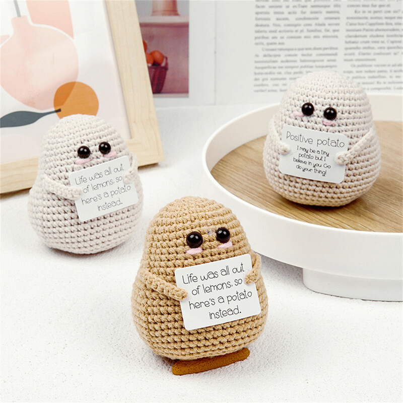Προσωποποιημένο Big Butt Potato Cute Crochet Positive Potato Doll Διακόσμηση σπιτιού Χριστουγεννιάτικο Δώρο Δώρο για πάρτι γενεθλίων φίλων