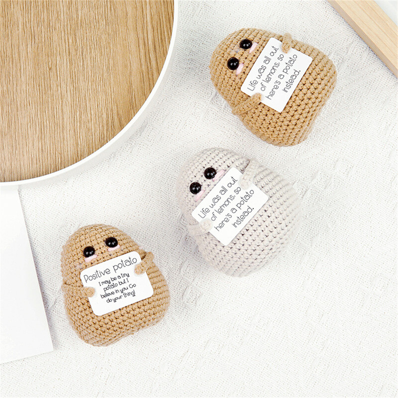 Προσωποποιημένο Big Butt Potato Cute Crochet Positive Potato Doll Διακόσμηση σπιτιού Χριστουγεννιάτικο Δώρο Δώρο για πάρτι γενεθλίων φίλων