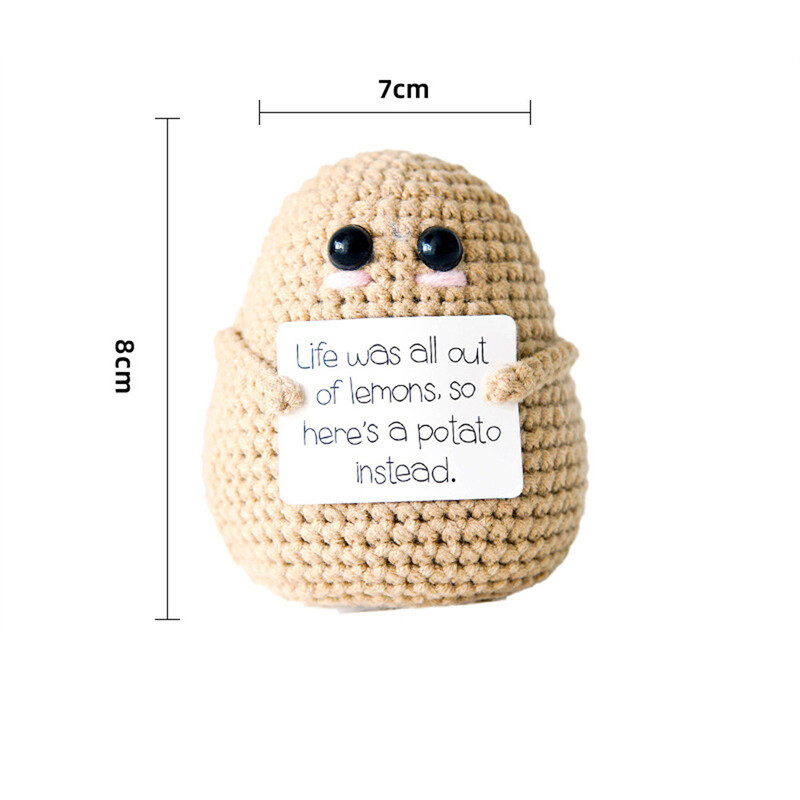 Προσωποποιημένο Big Butt Potato Cute Crochet Positive Potato Doll Διακόσμηση σπιτιού Χριστουγεννιάτικο Δώρο Δώρο για πάρτι γενεθλίων φίλων