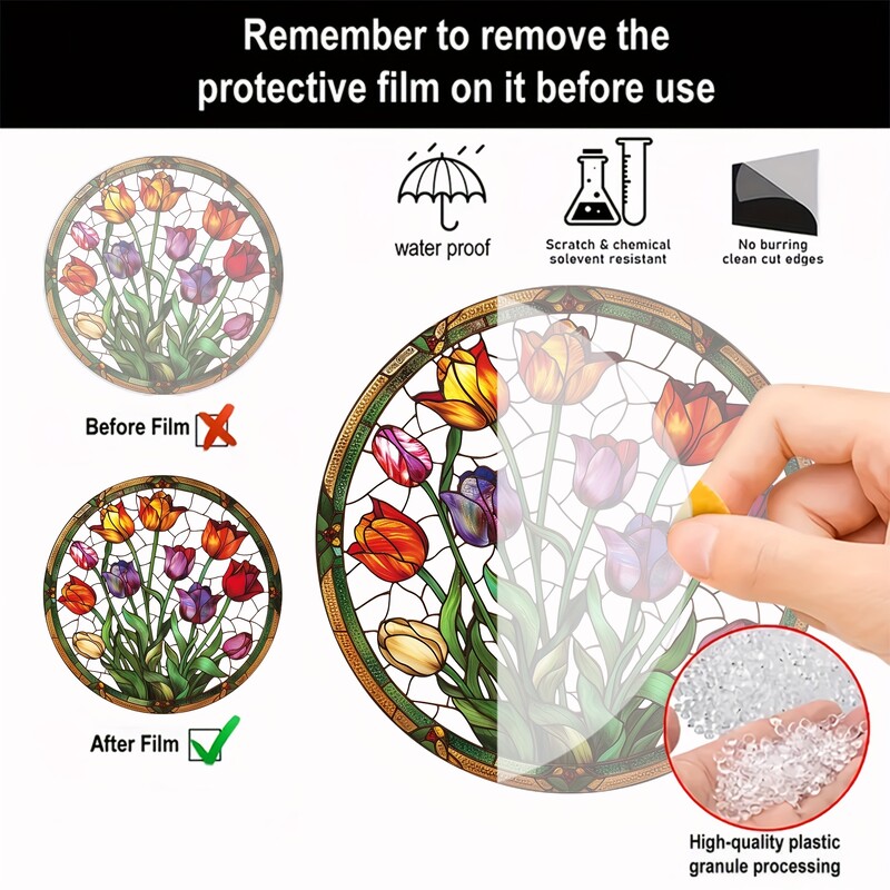 Κρεμαστά παραθύρου Suncatcher Tulip, Ακρυλική επιγραφή, Δώρα για γυναίκες, Διακόσμηση φεστιβάλ, Δώρα γενεθλίων για γυναίκες, τοίχους, διακόσμηση δωματίου