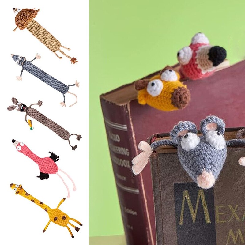 3D Animal Cartoon Bookmark Bookmark Creative Book Πλεκτομηχανές με βελονάκι DIY Χειροποίητο σελιδοδείκτη Σχολική κρεμάστρα γραφικής ύλης Κλιπ βιβλίου