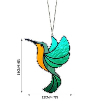 Hummingbird Wind Chimes Sun Catcher Акрилни витражи Висящи стъклени висулки Декорация на прозорци Орнамент Градински декор Занаяти