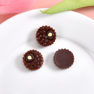 10 tk Šokolaadiküpsiste seeria vaigust lameda seljaga kabošonid juuksenõela jaoks meisterdamiseks ehted käsitöökaunistuste tarvikud