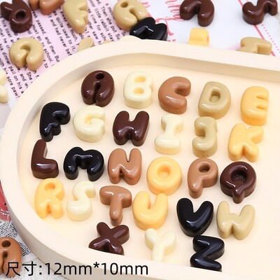 30 τμχ Νέα χαριτωμένη ρητίνη καρτούν με προσομοίωση σοκολάτας, μπισκότα, φύλλα, σειρά γραμμάτων επίπεδη πλάτη Scrapbooking DIY κοσμήματα