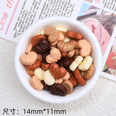 30 τμχ Νέα χαριτωμένη ρητίνη καρτούν με προσομοίωση σοκολάτας, μπισκότα, φύλλα, σειρά γραμμάτων επίπεδη πλάτη Scrapbooking DIY κοσμήματα