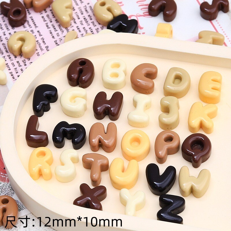 30 τμχ Νέα χαριτωμένη ρητίνη καρτούν με προσομοίωση σοκολάτας, μπισκότα, φύλλα, σειρά γραμμάτων επίπεδη πλάτη Scrapbooking DIY κοσμήματα