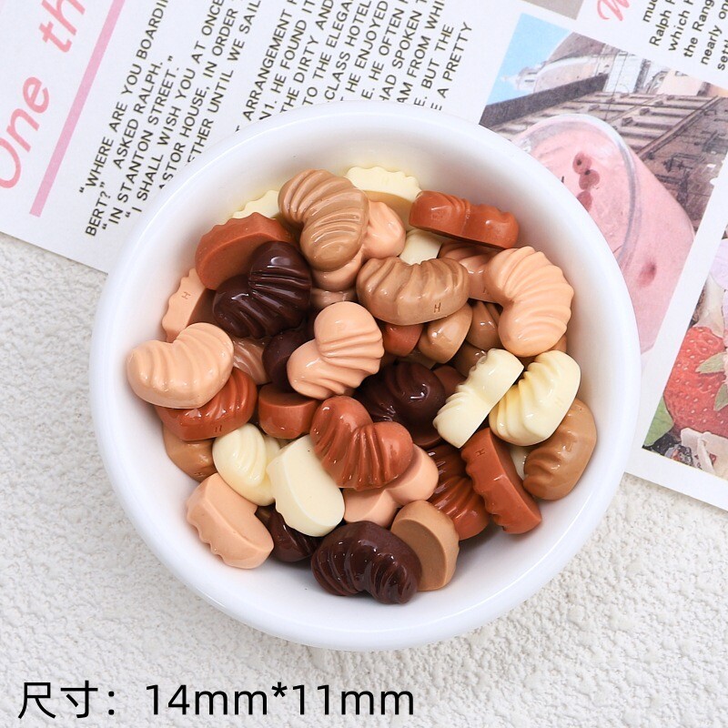 30 τμχ Νέα χαριτωμένη ρητίνη καρτούν με προσομοίωση σοκολάτας, μπισκότα, φύλλα, σειρά γραμμάτων επίπεδη πλάτη Scrapbooking DIY κοσμήματα