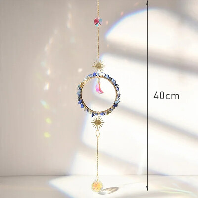 Rippuv kristallist ripats Aed Päikesepüüdja Tuulekellad Vikerkaarprisma kristallkett aknatilgakella jõulupuu kodukaunistamiseks