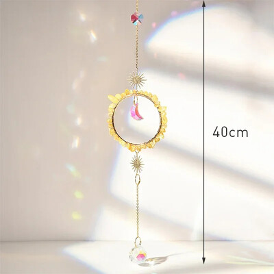 Rippuv kristallist ripats Aed Päikesepüüdja Tuulekellad Vikerkaarprisma kristallkett aknatilgakella jõulupuu kodukaunistamiseks