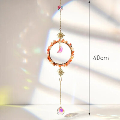 Rippuv kristallist ripats Aed Päikesepüüdja Tuulekellad Vikerkaarprisma kristallkett aknatilgakella jõulupuu kodukaunistamiseks