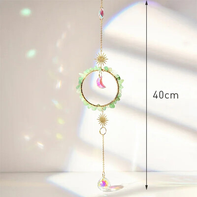 Rippuv kristallist ripats Aed Päikesepüüdja Tuulekellad Vikerkaarprisma kristallkett aknatilgakella jõulupuu kodukaunistamiseks