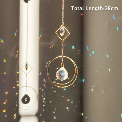 Rippuv kristallist ripats Aed Päikesepüüdja Tuulekellad Vikerkaarprisma kristallkett aknatilgakella jõulupuu kodukaunistamiseks