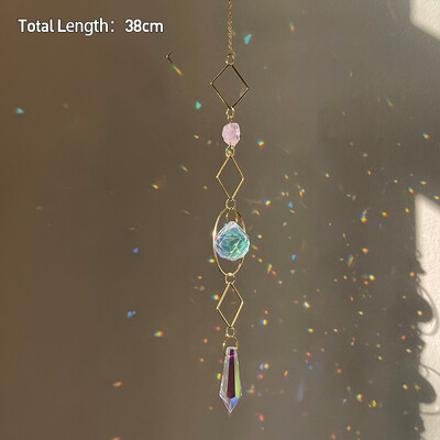 Rippuv kristallist ripats Aed Päikesepüüdja Tuulekellad Vikerkaarprisma kristallkett aknatilgakella jõulupuu kodukaunistamiseks