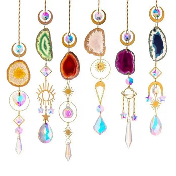 Suncatcher Crystal Sun and Moon Crystals Prism Rainbow Sun Catcher Διακόσμηση κήπου Κρεμαστό παράθυρο Διακοσμητικό βεράντας