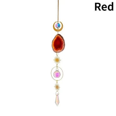 Päikesepüüdja kristall Päikese- ja Kuukristallid Prisma Vikerkaar Päikesepüüdja Aiakaunistus Rippuva akna siseõue ornament