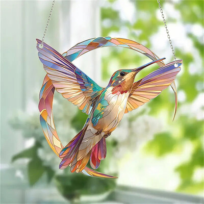 Colibri drăguți Suncatchers Decor de accente acrilice în aer liber Decor pentru terase Decor Home Decor Grădină Decorare în aer liber