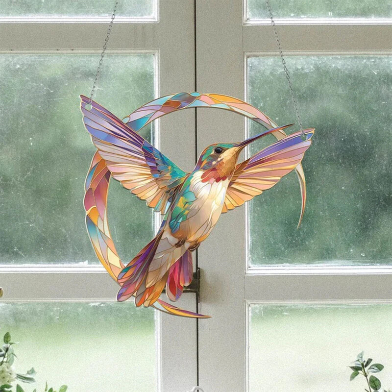 Cute Hummingbirds Suncatchers Outdoor Acrylic Accents Decor for Patios Decor Διακόσμηση σπιτιού Διακόσμηση κήπου εξωτερικού χώρου