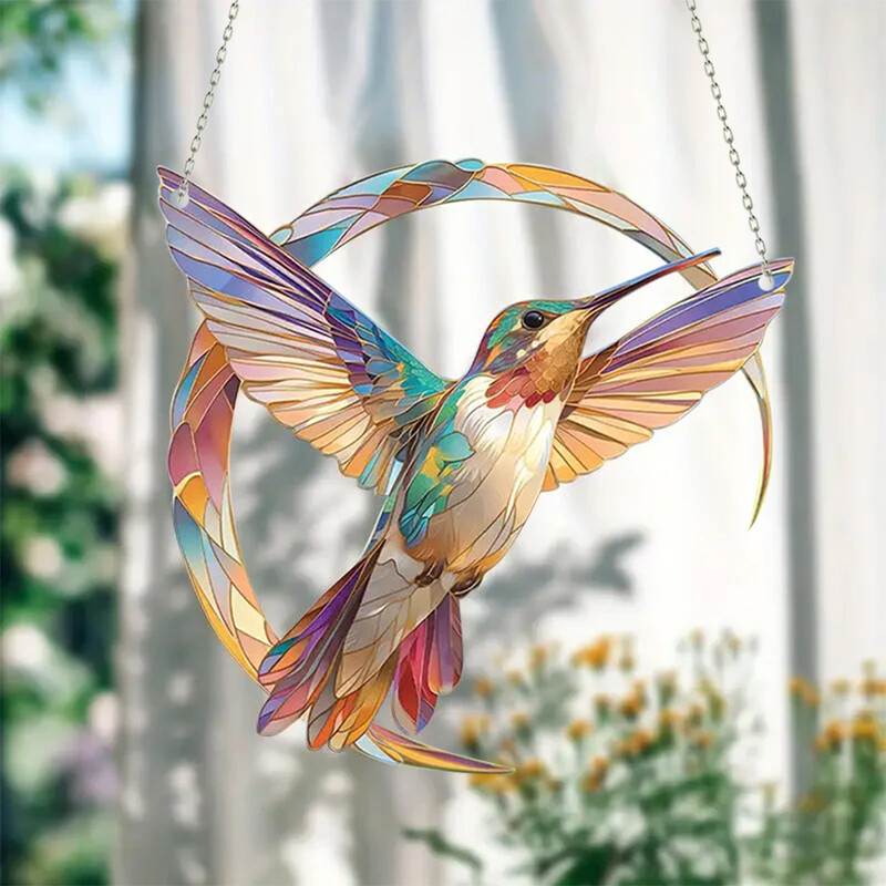 Cute Hummingbirds Suncatchers Outdoor Acrylic Accents Decor for Patios Decor Διακόσμηση σπιτιού Διακόσμηση κήπου εξωτερικού χώρου