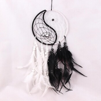 Balance Harmony Dream Catcher Bedroom Decor Dream Catcher Black White Feather Dream Catchers Yin Yang Стенни декорации за дома