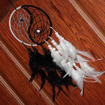 Balance Harmony Dream Catcher Bedroom Decor Dream Catcher Black White Feather Dream Catchers Yin Yang Стенни декорации за дома