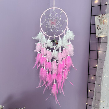 Dream Catcher Butterfly Висящи орнаменти Crystal Tree of Life Ръчно изработени цветни пера Wind Chimes Фестивални подаръци Декорация на дома