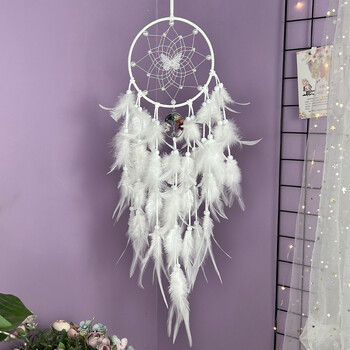 Dream Catcher Butterfly Висящи орнаменти Crystal Tree of Life Ръчно изработени цветни пера Wind Chimes Фестивални подаръци Декорация на дома