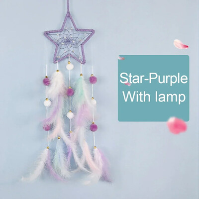 Armas unenäopüüdja kodukaunistuse riputamiseks Star Moon Unenäopüüdja Suleehted Seinale riputatav Interjöör Lastetoa Maja sisekujundus