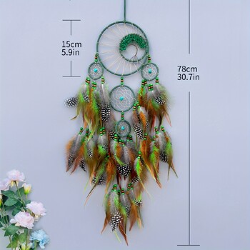 1 бр. Ръчна изработка Purple Dream Catcher Feather Dreamcatcher Girl Room Bell Bedroom Romantic Vising Decoration Ornament