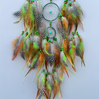 1 бр. Ръчна изработка Purple Dream Catcher Feather Dreamcatcher Girl Room Bell Bedroom Romantic Vising Decoration Ornament